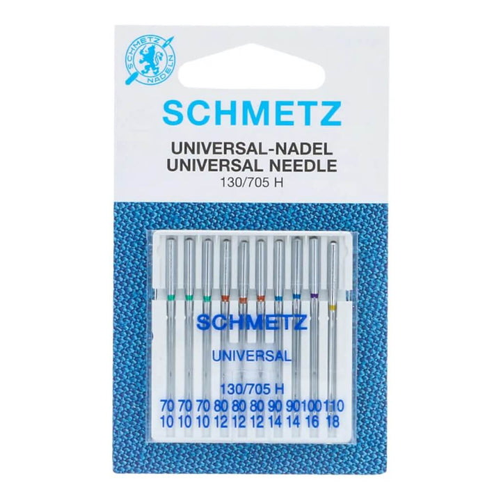 Schmetz 130/705 H Universal Nadeln - 10-er Set, Farbe Sortiert 70/10 110/18 – Metall bei Lieblingsgarn