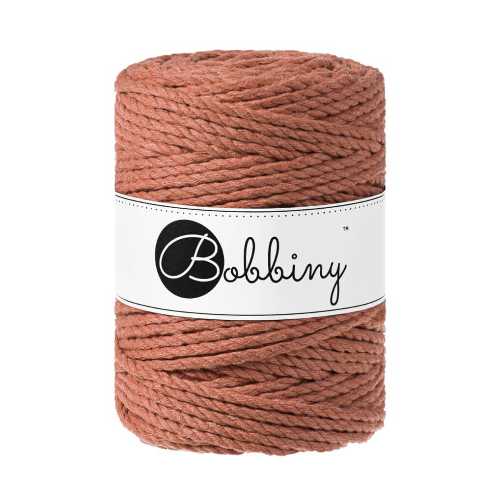 Bobbiny Makramee Garn 5 mm x 100 m gedreht, Farbe Terracotta – Baumwolle bei Lieblingsgarn