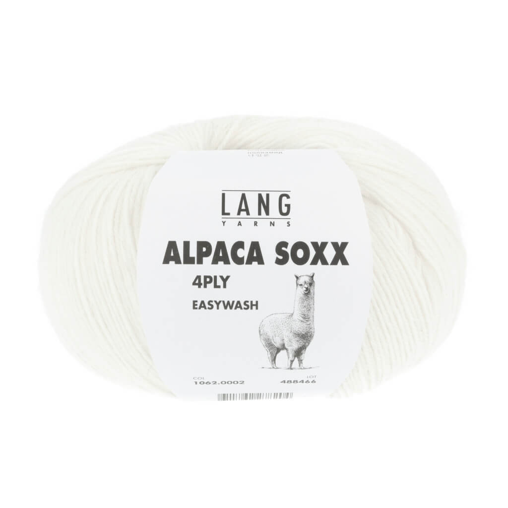 Lang Yarns Alpaca Soxx 4-fach - 100g, Farbe 1062.0002 Weiss – Alpaka und Polyamid bei Lieblingsgarn