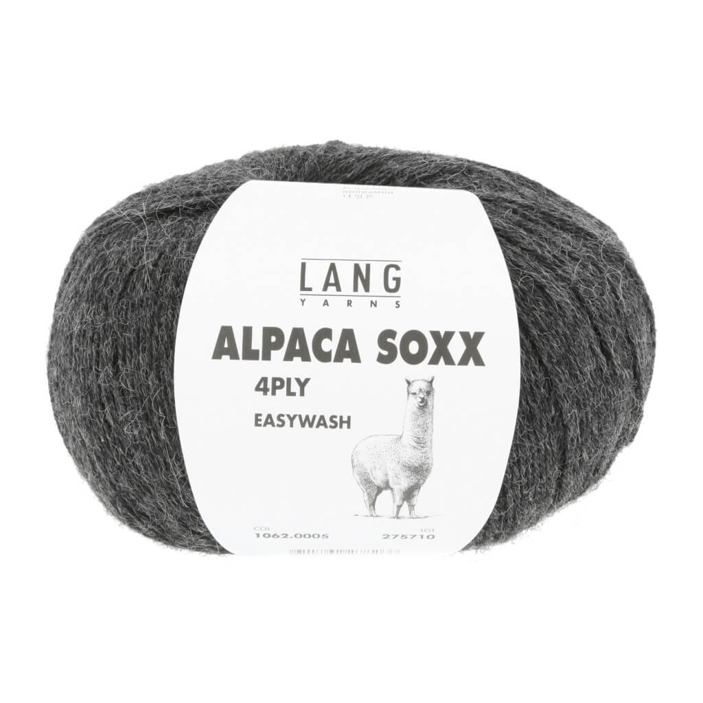 Lang Yarns Alpaca Soxx 4-fach - 100g, Farbe 1062.0005 Grau Mélange – Alpaka und Polyamid bei Lieblingsgarn