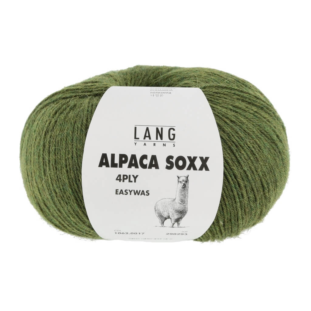 Lang Yarns Alpaca Soxx 4-fach - 100g, Farbe 1062.0017 Grün Mélange – Alpaka und Polyamid bei Lieblingsgarn
