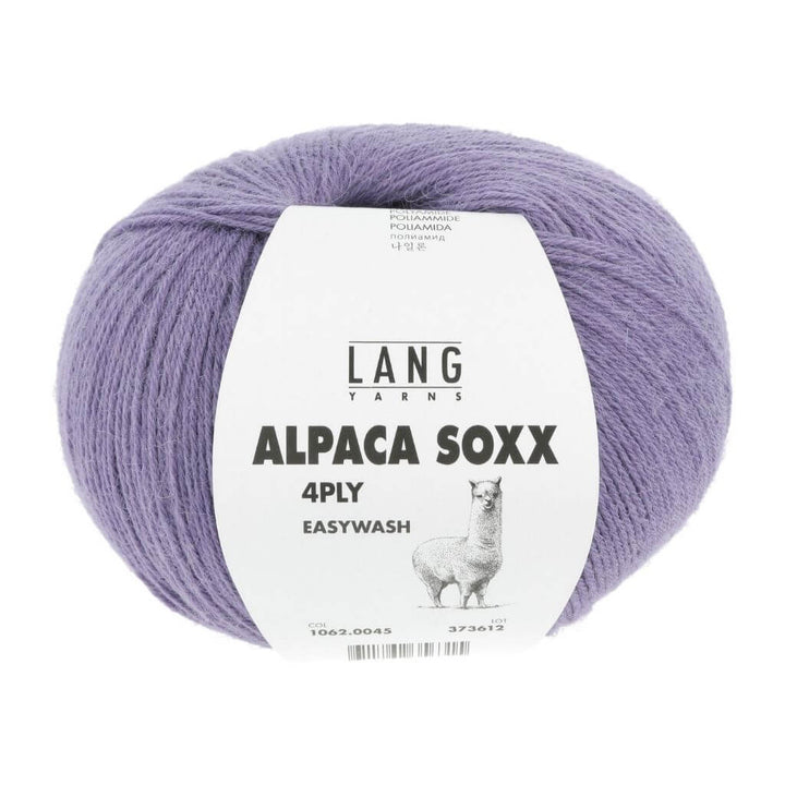 Lang Yarns Alpaca Soxx 4-fach - 100g, Farbe 045 Lila Dunkel – Alpaka und Polyamid bei Lieblingsgarn