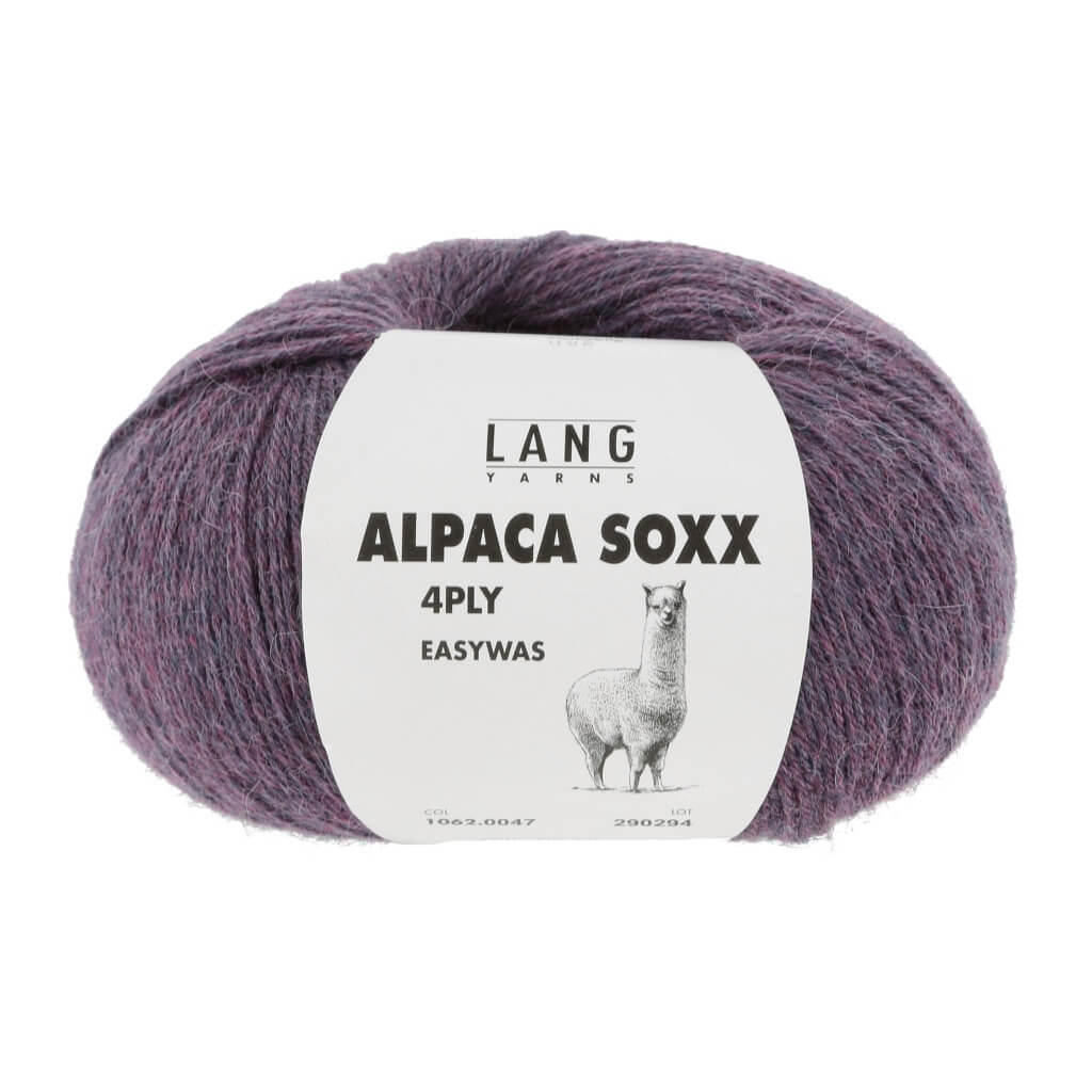 Lang Yarns Alpaca Soxx 4-fach - 100g, Farbe 1062.0047 Violett Mélange – Alpaka und Polyamid bei Lieblingsgarn