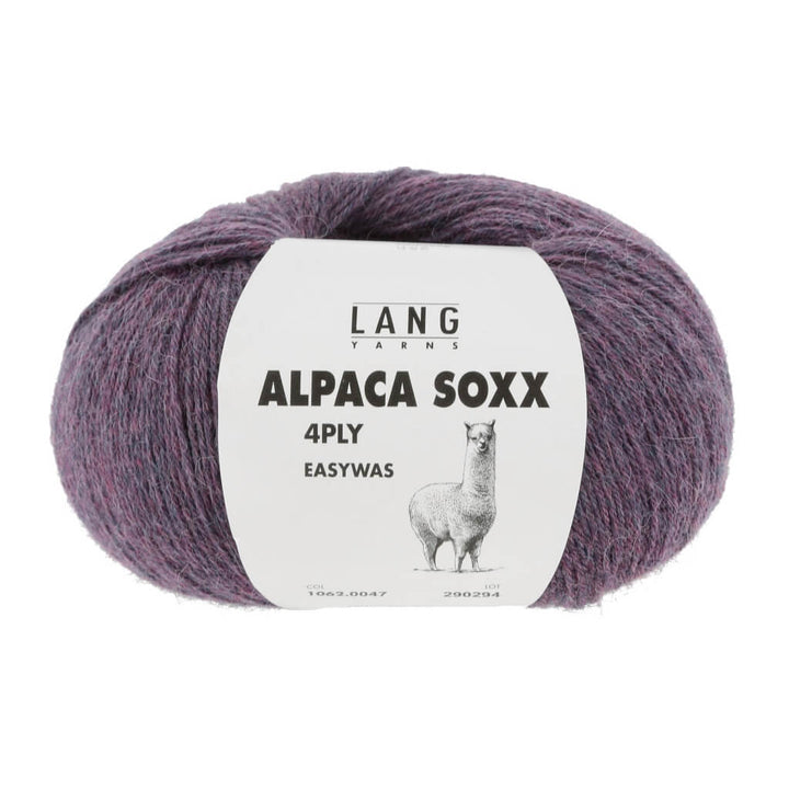 Lang Yarns Alpaca Soxx 4-fach - 100g, Farbe 1062.0047 Violett Mélange – Alpaka und Polyamid bei Lieblingsgarn