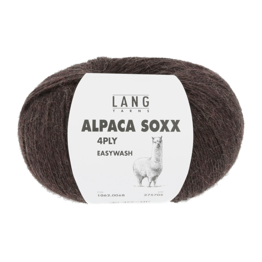 Lang Yarns Alpaca Soxx 4-fach - 100g, Farbe 1062.0068 Dunkelbraun Mélange – Alpaka und Polyamid bei Lieblingsgarn