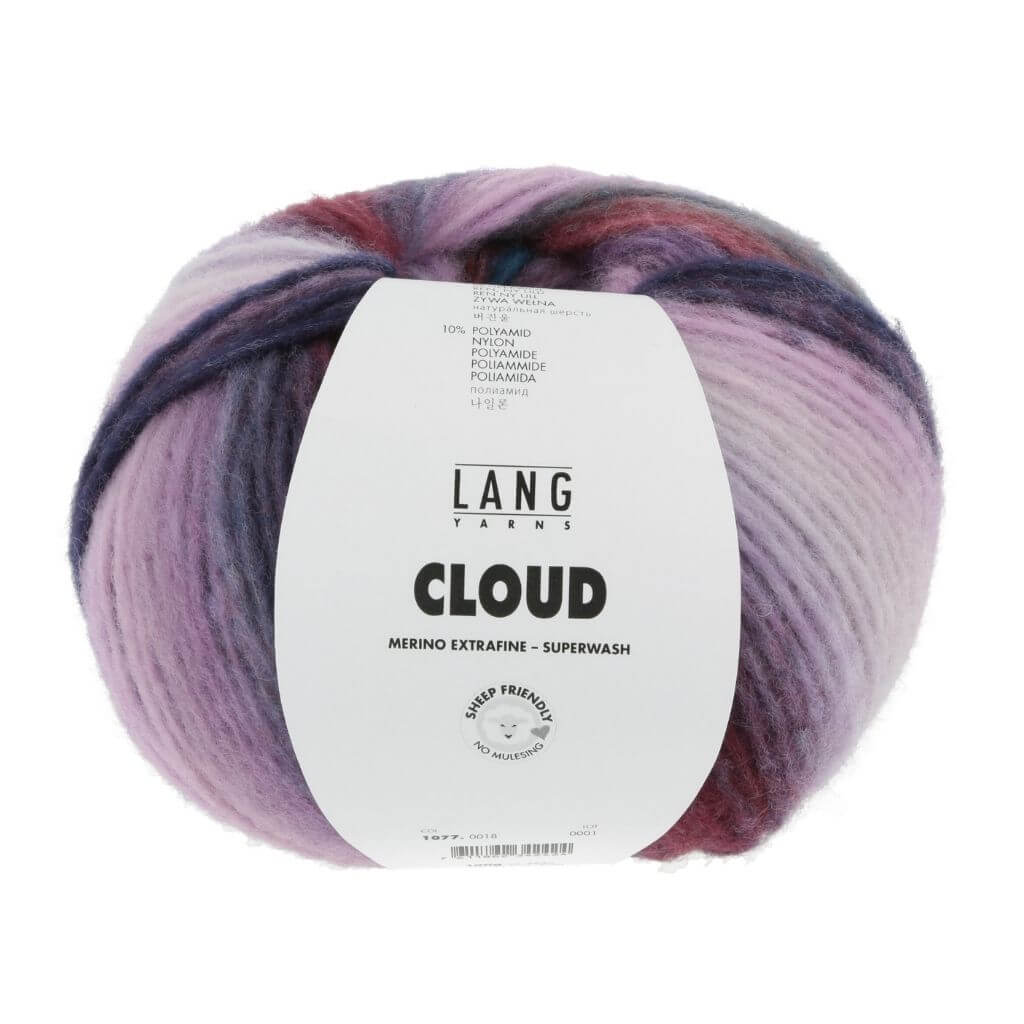 Lang Yarns Cloud, Farbe 018 flieder/petrol/pink – Merino, Polyamid und Schurwolle bei Lieblingsgarn