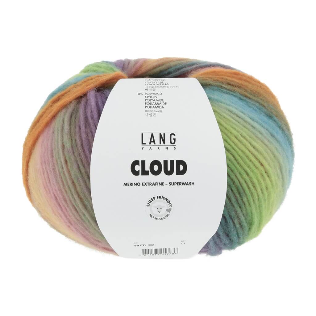 Lang Yarns Cloud, Farbe 021 Blau/Orange/Grün/Pink – Merino, Polyamid und Schurwolle bei Lieblingsgarn