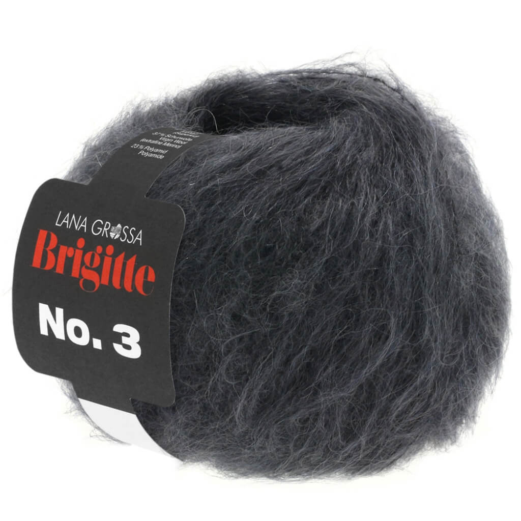 Lana Grossa Brigitte No. 3 25g, Farbe 11 Anthrazit – Merino, Mohair und Polyamid bei Lieblingsgarn