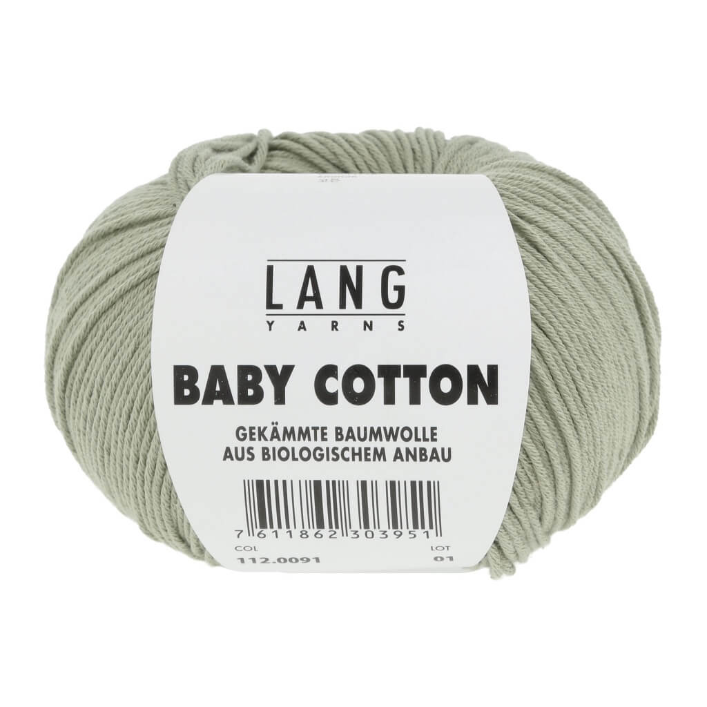 Lang Yarns Baby Cotton 50g, Farbe 112.0091 Pastellgrün – Baumwolle bei Lieblingsgarn