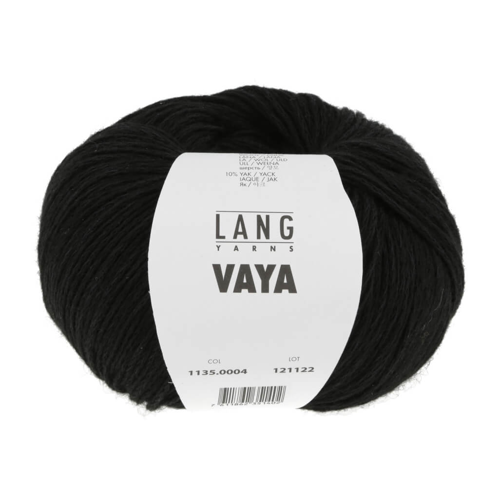 Lang Yarns Vaya, Farbe 004 Schwarz – Baumwolle, Merino und Yak bei Lieblingsgarn