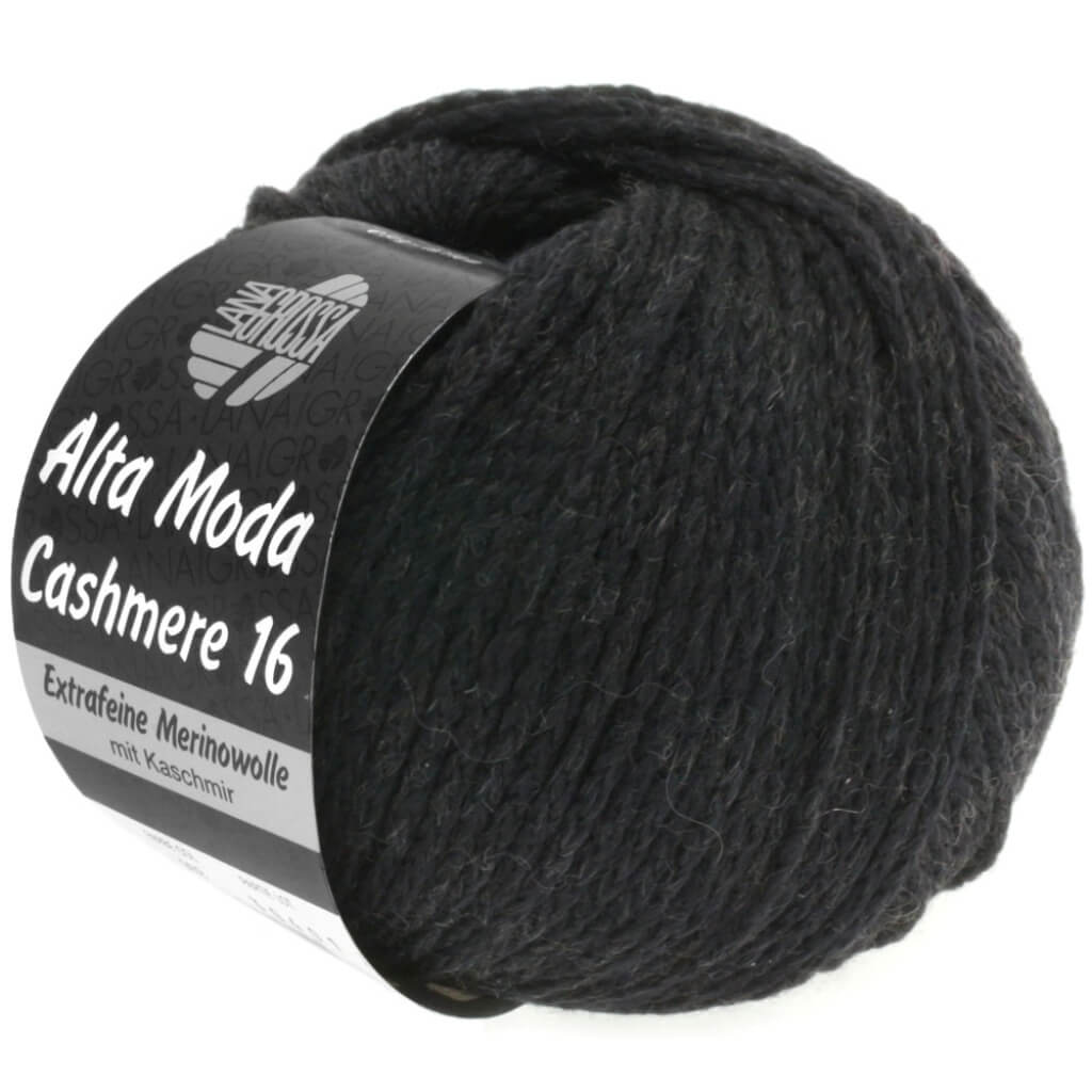 Lana Grossa Alta Moda Cashmere 16 50g, Farbe 15 Schwarz – Kaschmir, Merino und Polyamid bei Lieblingsgarn