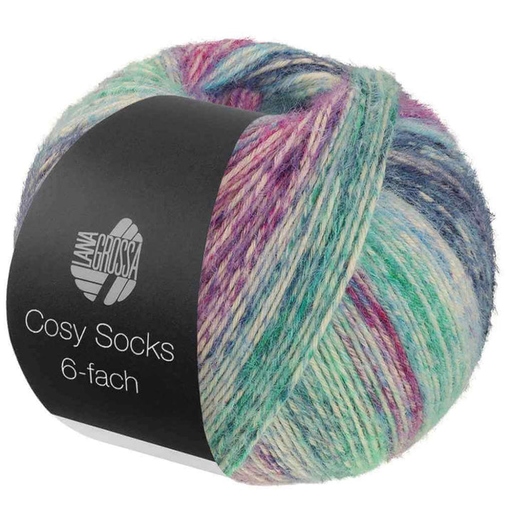 Lana Grossa Cosy Socks Dream Sockenwolle, Farbe 2154 Grau/Hellblau/Blaugrau/Jade/Grau bei Lieblingsgarn