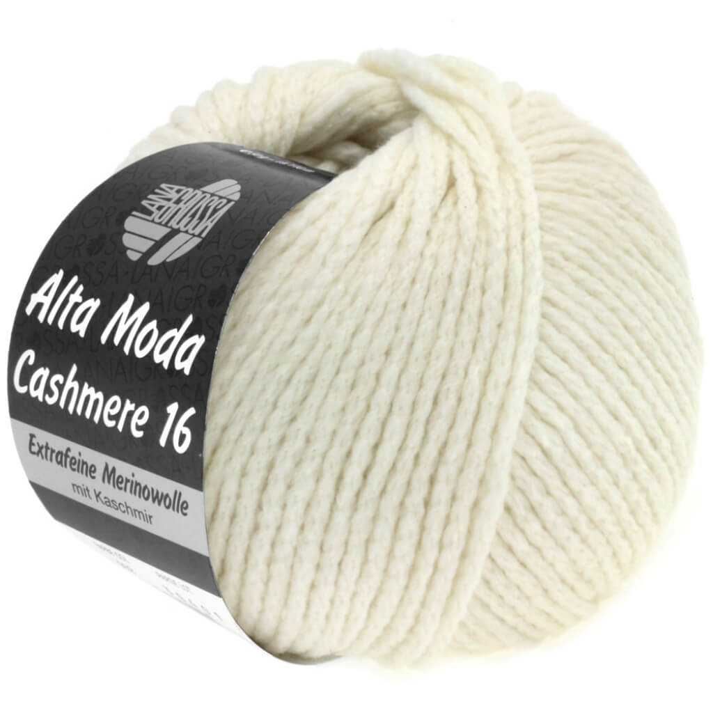 Lana Grossa Alta Moda Cashmere 16 50g, Farbe 16 Rohweiß – Kaschmir, Merino und Polyamid bei Lieblingsgarn