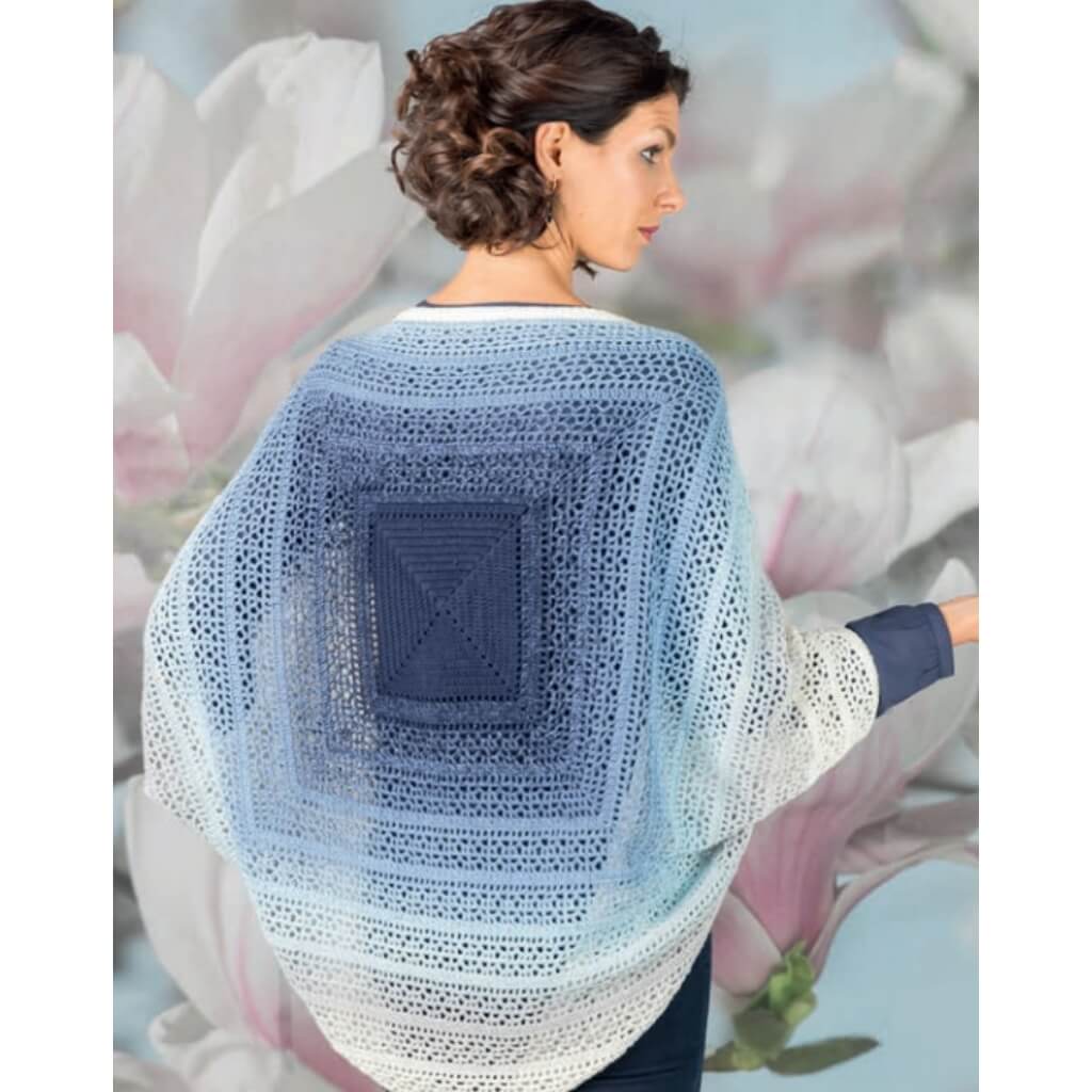 Scheepjes Indigo Shrug Tatsiana Kupryianchyk Häkelanleitung – Produktansicht bei bei bei bei bei bei Lieblingsgarn