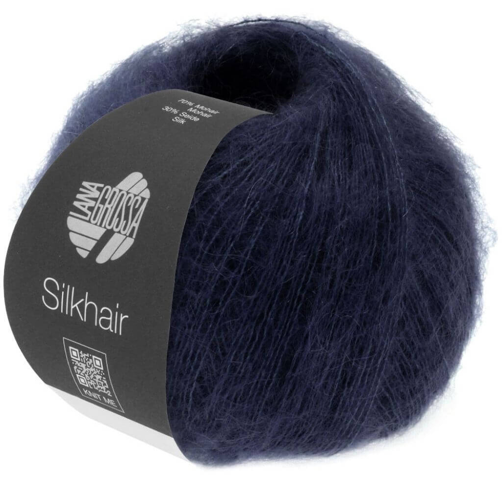 Lana Grossa Silkhair, Farbe 027 Nachtblau – Mohair und Seide bei Lieblingsgarn