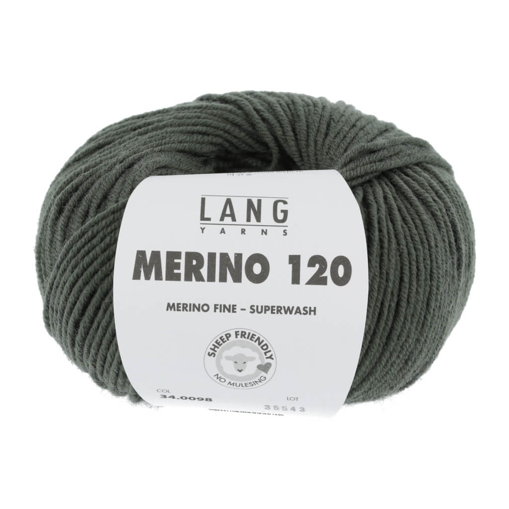 Lang Yarns Merino 120, Farbe 34.0098 Olive – Merino und Schurwolle bei Lieblingsgarn