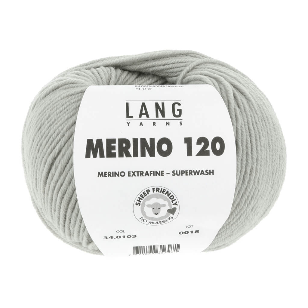 Lang Yarns Merino 120, Farbe 103 Hellgrau – Merino und Schurwolle bei Lieblingsgarn