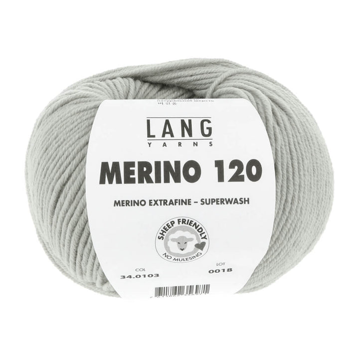 Lang Yarns Merino 120, Farbe 103 Hellgrau – Merino und Schurwolle bei Lieblingsgarn