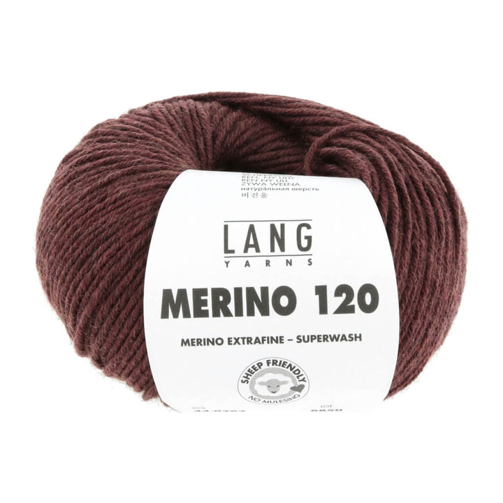 Lang Yarns Merino 120, Farbe 262 Burgundy Mélange – Merino und Schurwolle bei Lieblingsgarn