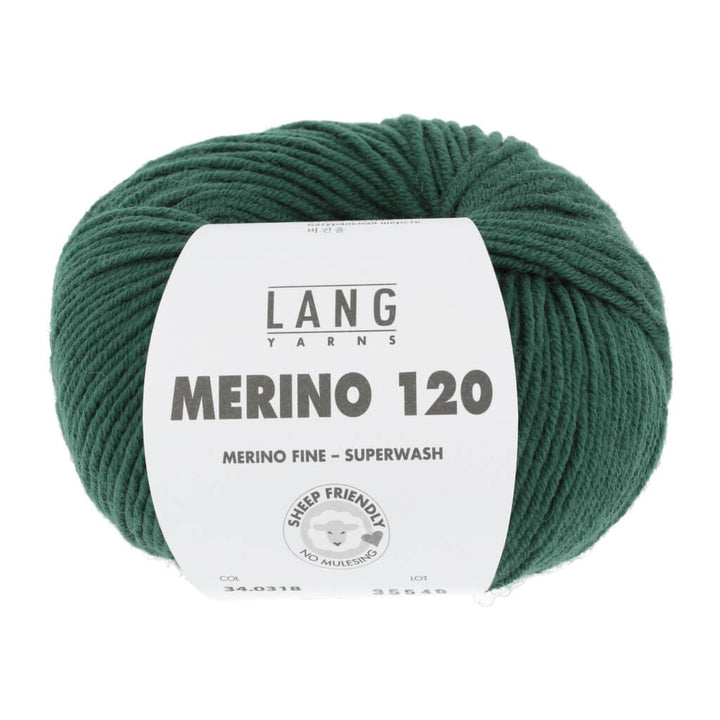 Lang Yarns Merino 120, Farbe 34.0318 Dunkelgrün – Merino und Schurwolle bei Lieblingsgarn