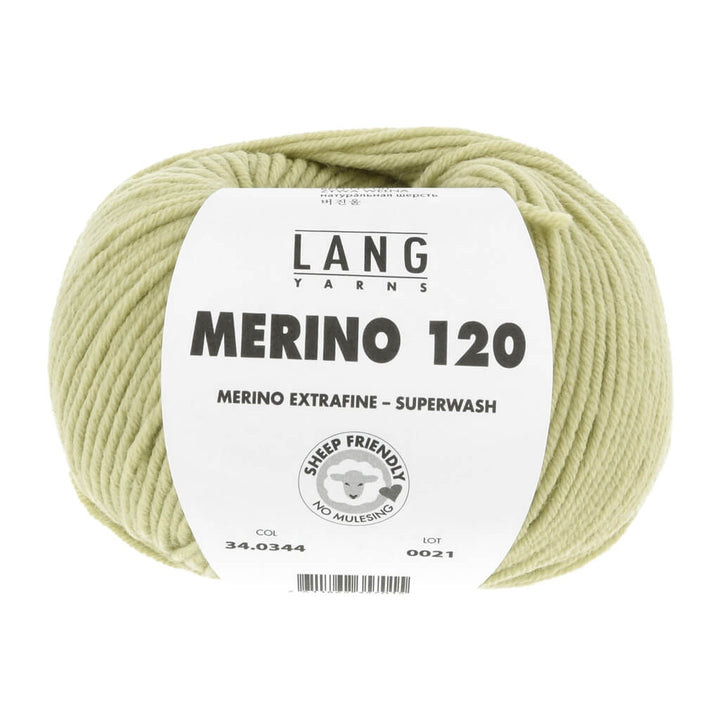 Lang Yarns Merino 120, Farbe 344 Lime – Merino und Schurwolle bei Lieblingsgarn