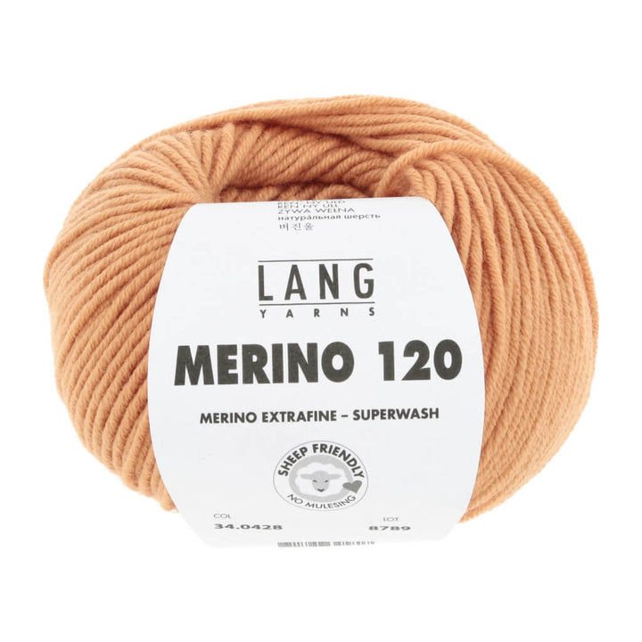 Lang Yarns Merino 120, Farbe 428 Mango – Merino und Schurwolle bei Lieblingsgarn