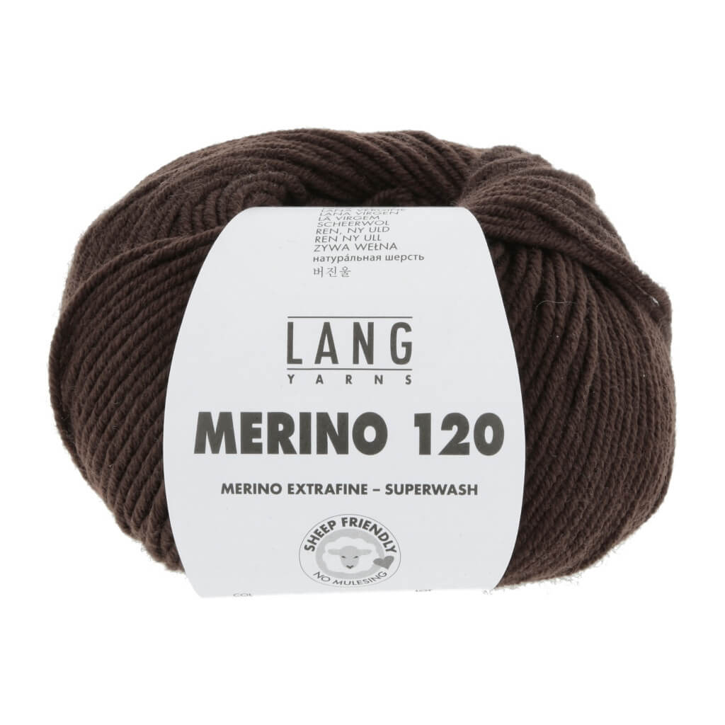 Lang Yarns Merino 120, Farbe 468 Dunkelbraun – Merino und Schurwolle bei Lieblingsgarn