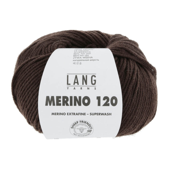 Lang Yarns Merino 120, Farbe 468 Dunkelbraun – Merino und Schurwolle bei Lieblingsgarn