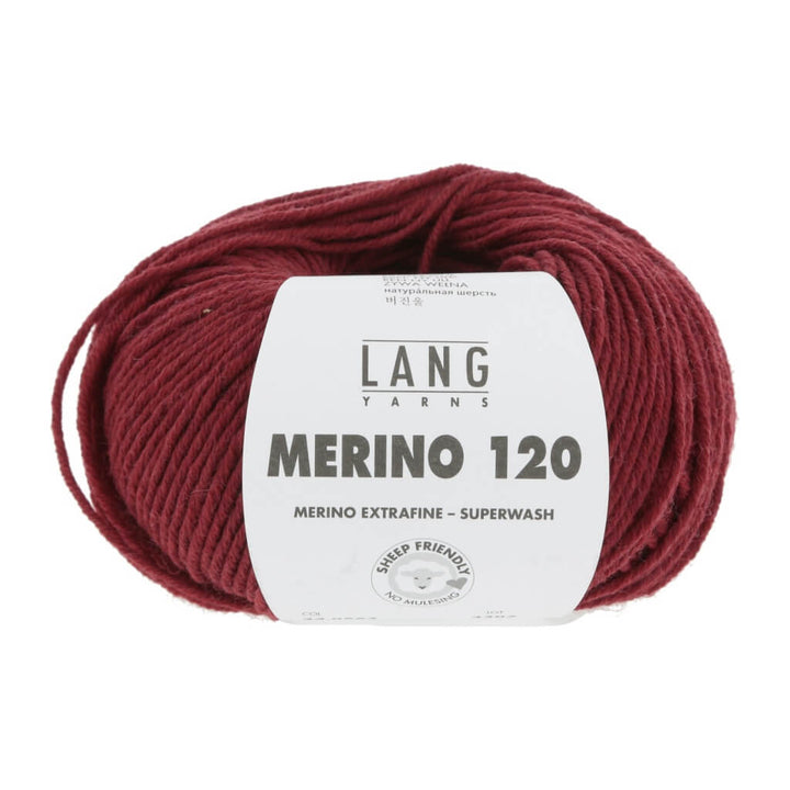 Lang Yarns 562 - Dunkelrot Mélange Lang Yarns Merino 120 Lieblingsgarn