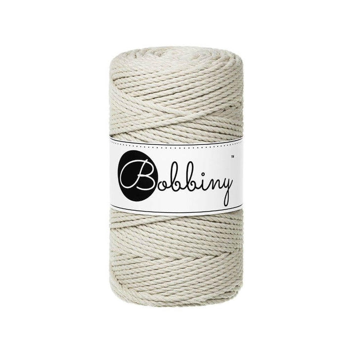 Bobbiny Makramee Garn 3mm gedreht, Farbe Cashmere Beige – Baumwolle bei Lieblingsgarn