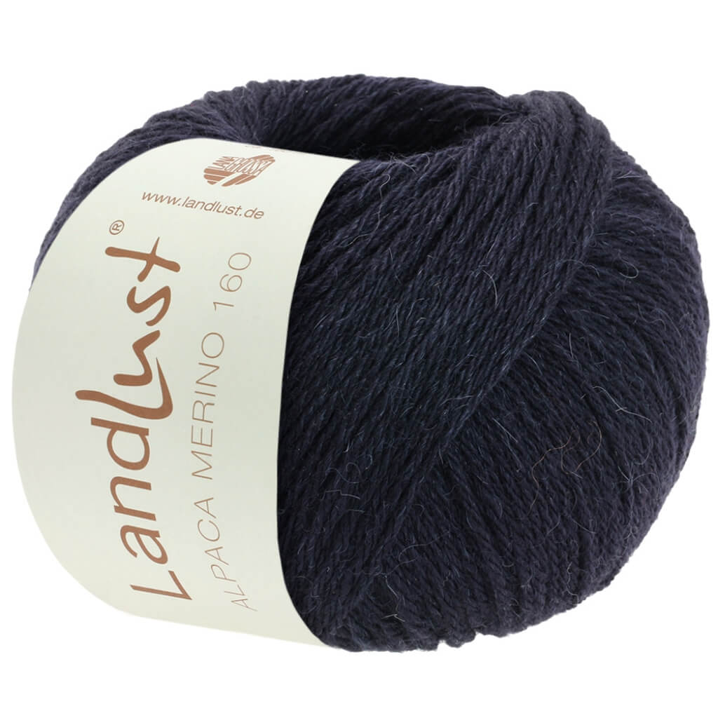 Lana Grossa Landlust Alpaka Merino 160 50 g, Farbe 412 Schwarzblau – Alpaka und Merino bei Lieblingsgarn