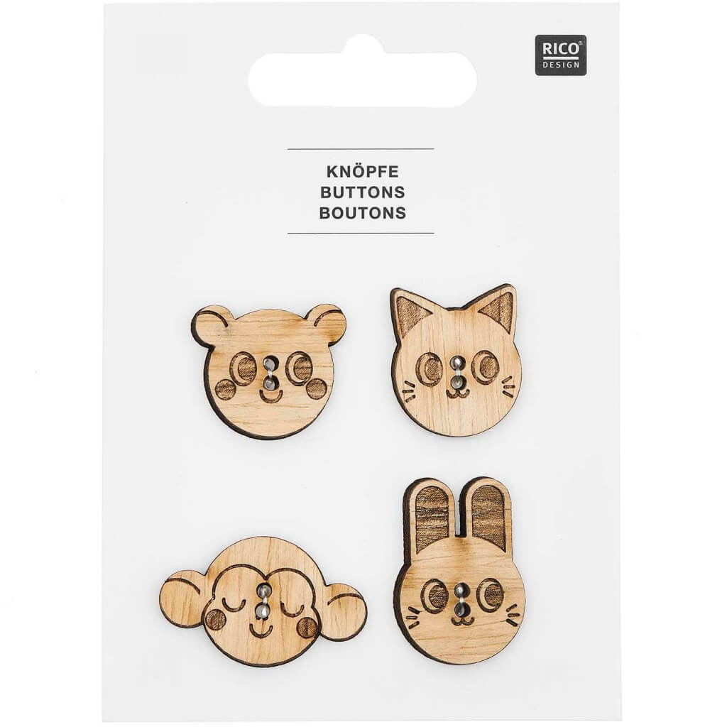 Rico Design Tier-Knöpfe aus Holz bei bei bei bei bei bei bei bei bei bei bei bei bei Lieblingsgarn