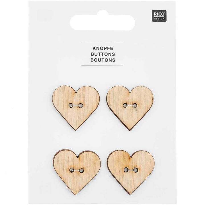 Rico Design Herz-Knöpfe aus Holz bei bei bei bei bei bei bei bei bei bei Lieblingsgarn