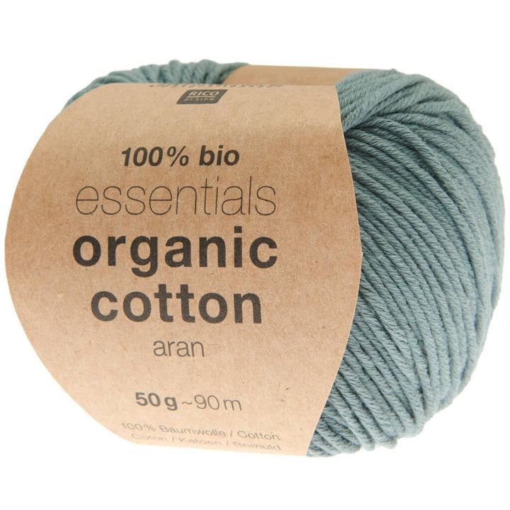 Rico Design Essentials Organic Cotton Aran 50g, Farbe 36 petrol – Baumwolle bei Lieblingsgarn