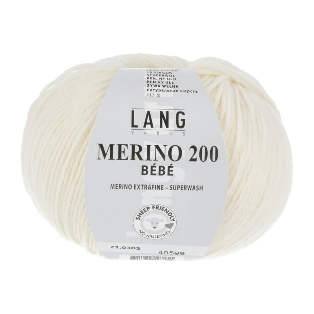 Lang Yarns Merino 200 Bebe - 50g, Farbe 71.0302 Ecru – Merino und Schurwolle bei Lieblingsgarn