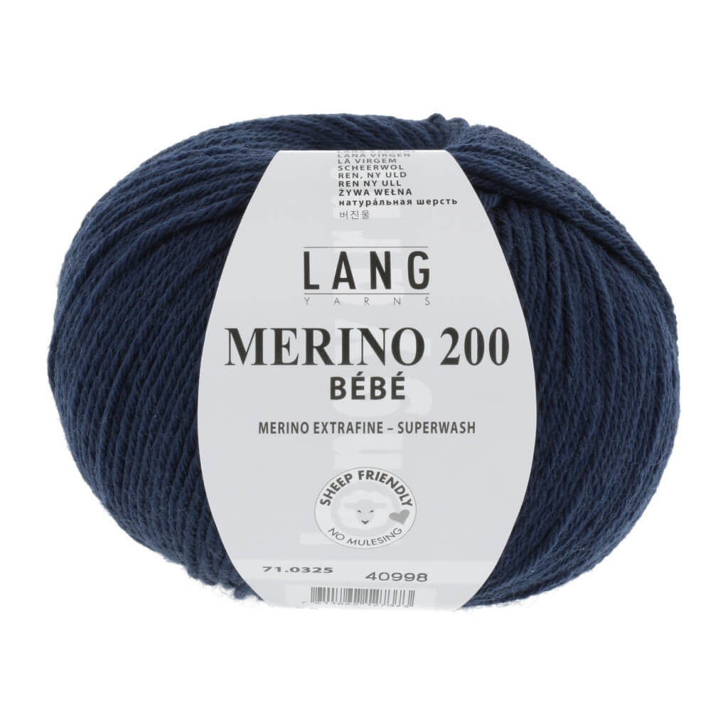 Lang Yarns Merino 200 Bebe - 50g, Farbe 71.0325 Navy – Merino und Schurwolle bei Lieblingsgarn