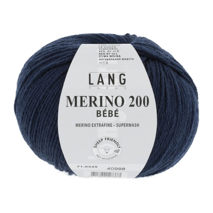 Lang Yarns Merino 200 Bebe - 50g, Farbe 71.0325 Navy – Merino und Schurwolle bei Lieblingsgarn