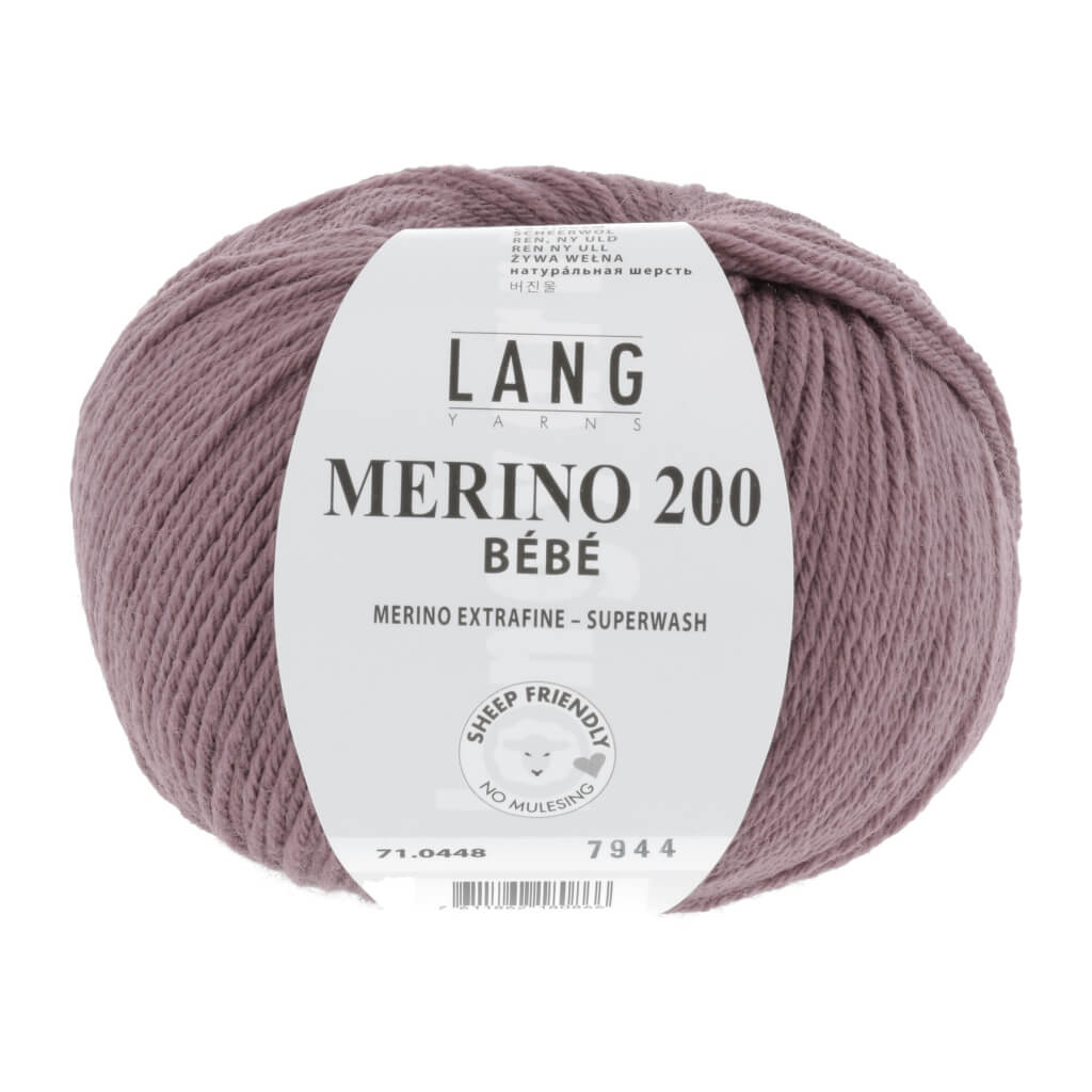 Lang Yarns Merino 200 Bebe - 50g, Farbe 71.0448 Altrosa – Merino und Schurwolle bei Lieblingsgarn