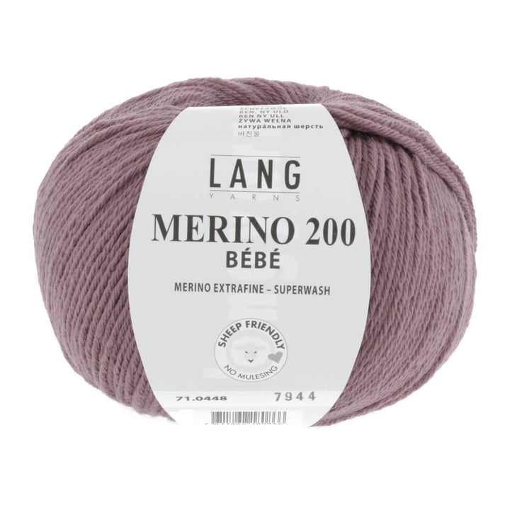 Lang Yarns Merino 200 Bebe - 50g, Farbe 71.0448 Altrosa – Merino und Schurwolle bei Lieblingsgarn