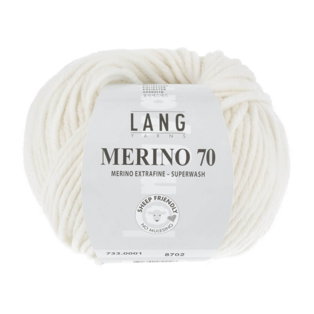 Lang Yarns Merino 70, Farbe 733.0001 Weiss – Merino und Polyester bei Lieblingsgarn