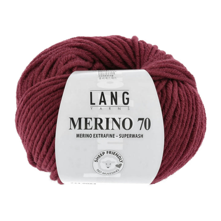 Lang Yarns Merino 70, Farbe 733.0063 Dunkelrot – Merino und Polyester bei Lieblingsgarn