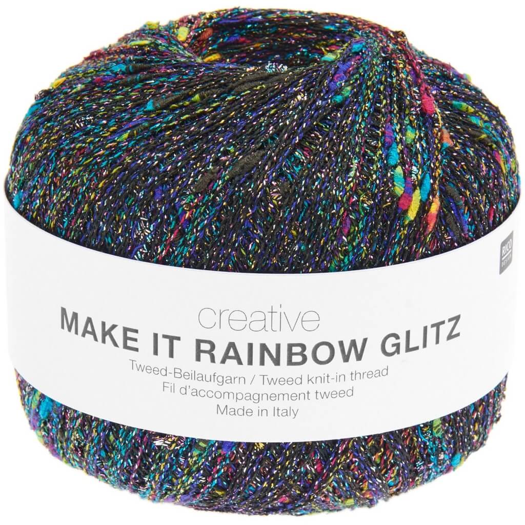 Rico Design Creative Make It Rainbow Glitz, Farbe 001 Schwarz – Synthetik und Viskose bei Lieblingsgarn