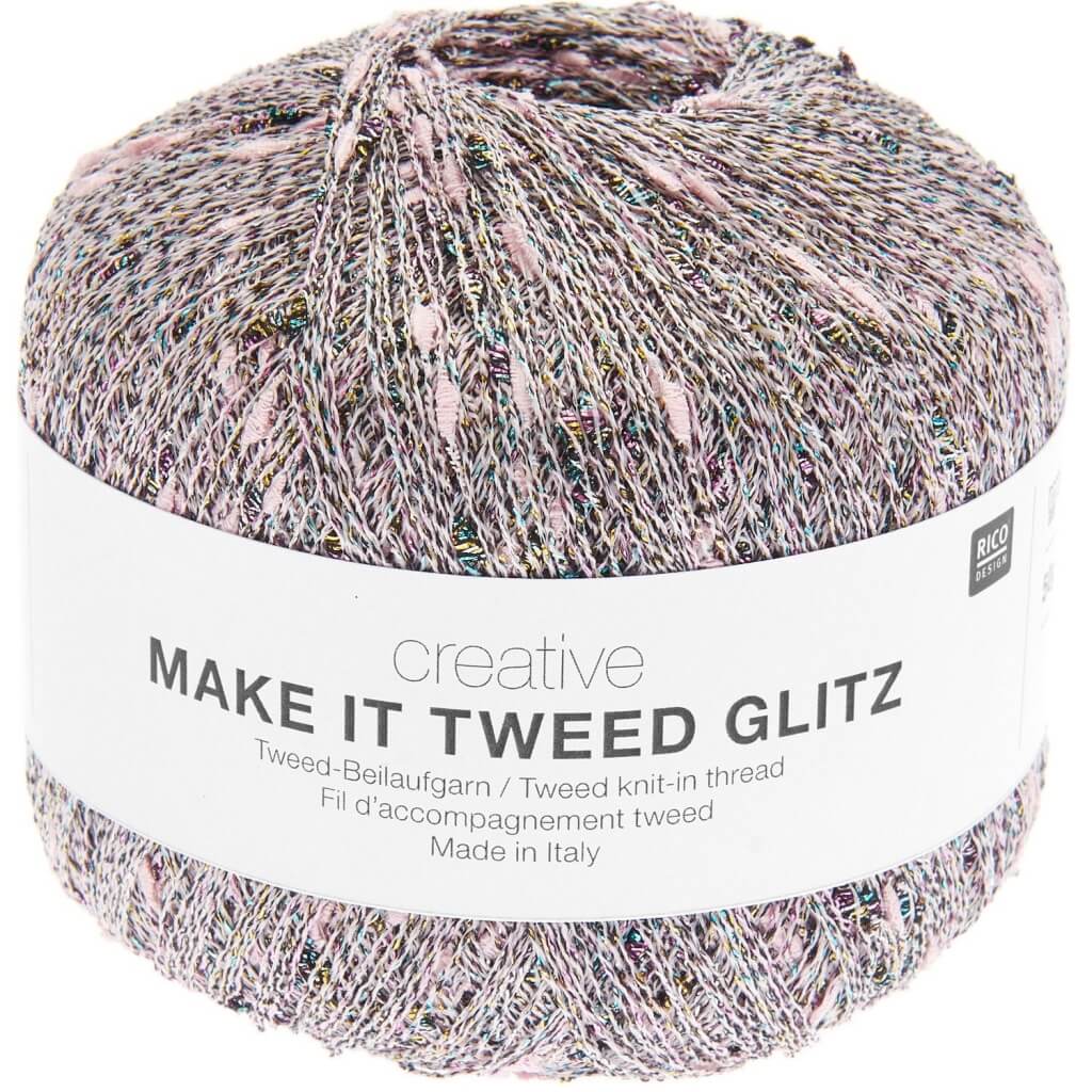 Rico Design Creative Make It Tweed Glitz, Farbe 003 Rosa – Synthetik und Viskose bei Lieblingsgarn