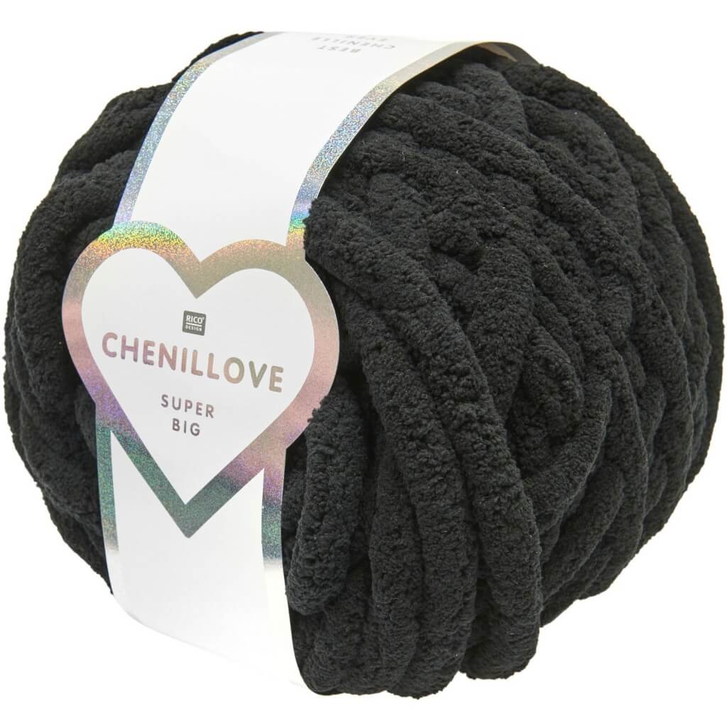 Rico Design Chenillove Super Big, Farbe 008 Schwarz – Synthetik bei Lieblingsgarn