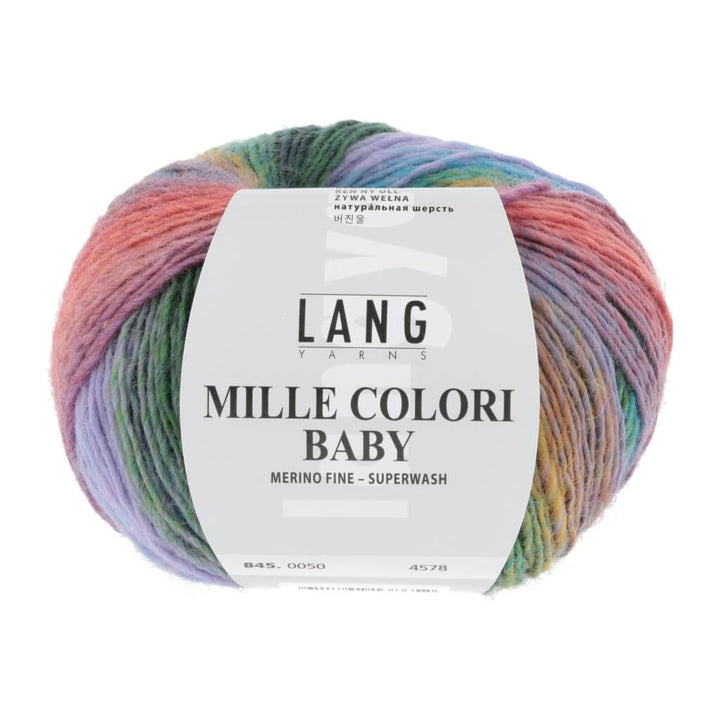 Lang Yarns Mille Colori Baby 50 g, Farbe 845.0050 Bunt/Blau/Violet – Merino bei Lieblingsgarn