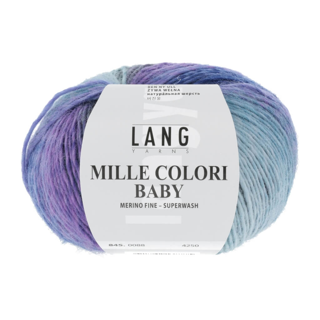 Lang Yarns Mille Colori Baby 50 g, Farbe 845.0088 Petrol/Grau – Merino bei Lieblingsgarn