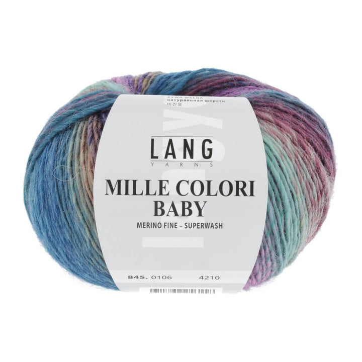 Lang Yarns Mille Colori Baby 50 g, Farbe 845.0106 Blau/Pink – Merino bei Lieblingsgarn