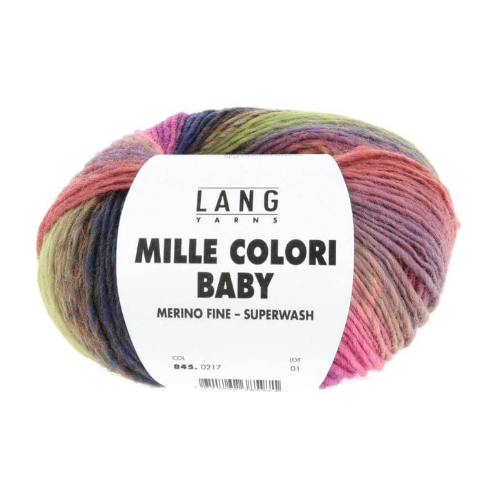 Lang Yarns Mille Colori Baby 50 g, Farbe 217 Hot Pink/Lila/Altrosa – Merino bei Lieblingsgarn