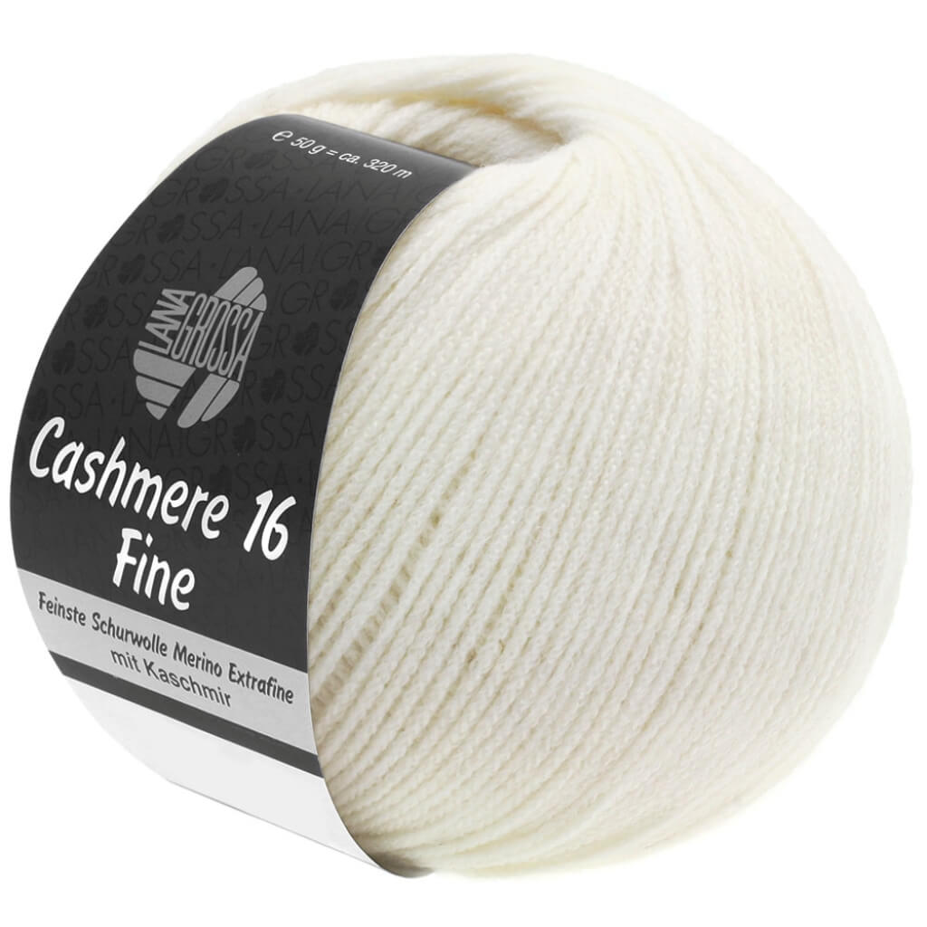 Lana Grossa Cashmere 16 Fine 50 g, Farbe 9 Rohweiß – Kaschmir, Merino und Polyamid bei Lieblingsgarn