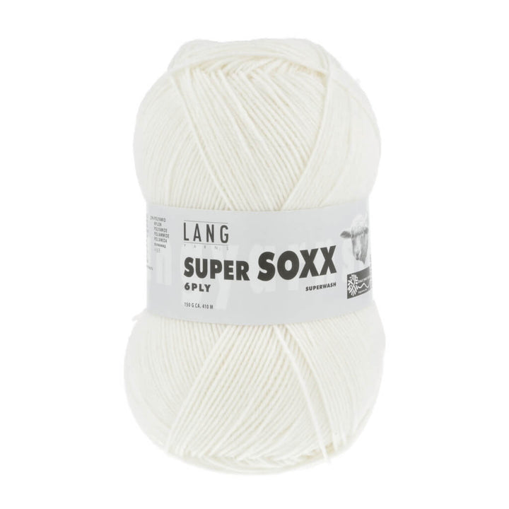 Lang Yarns Super Soxx 6-fach - 150g, Farbe 907.0001 Weiss – Polyamid und Schurwolle bei Lieblingsgarn